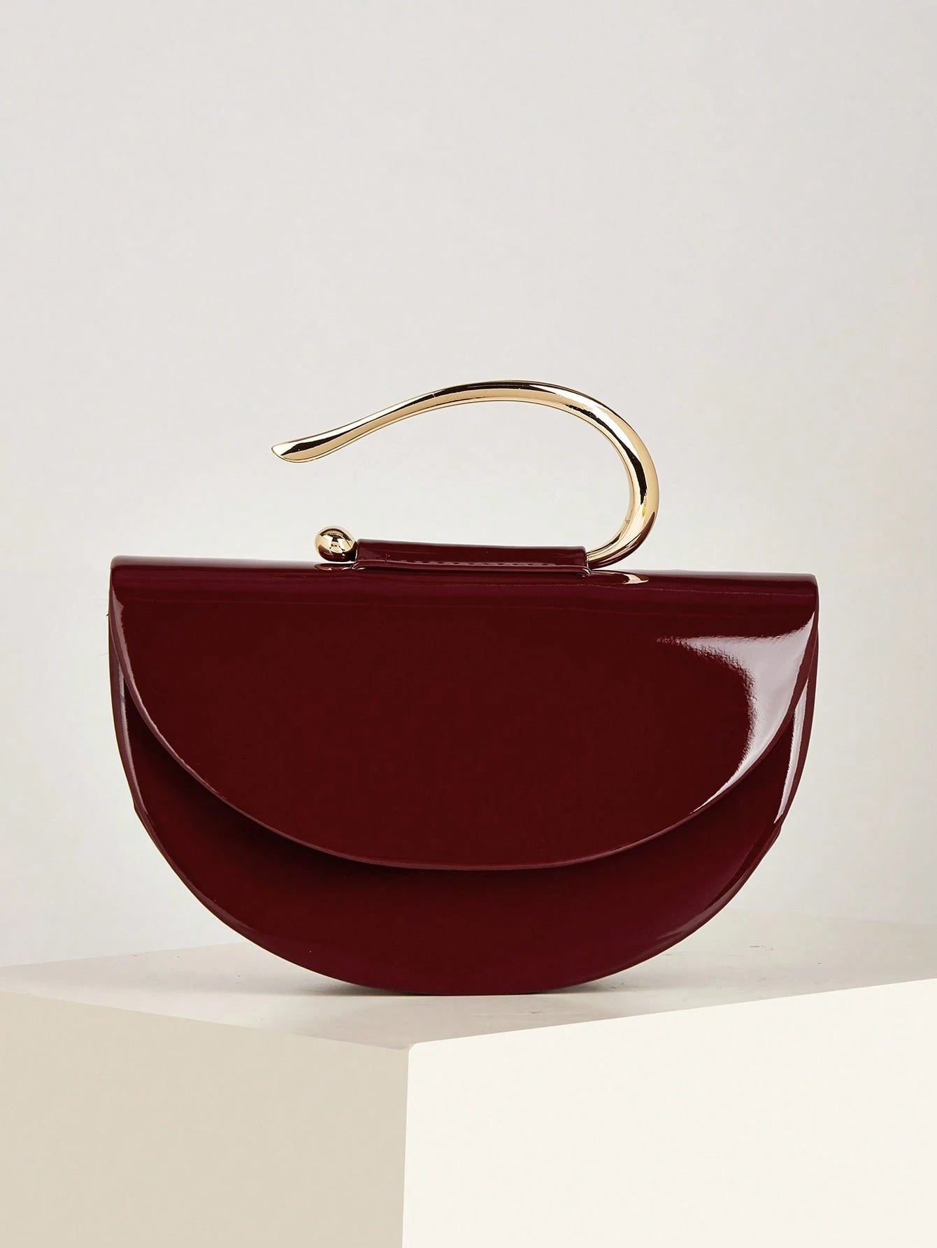 Patent Leather Women's Handbag, Chain Clutch, Party Evening Bag For Weddings, Balls And Banquets, Versatile Handbag For Formal Occasions