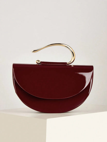 Patent Leather Women's Handbag, Chain Clutch, Party Evening Bag For Weddings, Balls And Banquets, Versatile Handbag For Formal Occasions