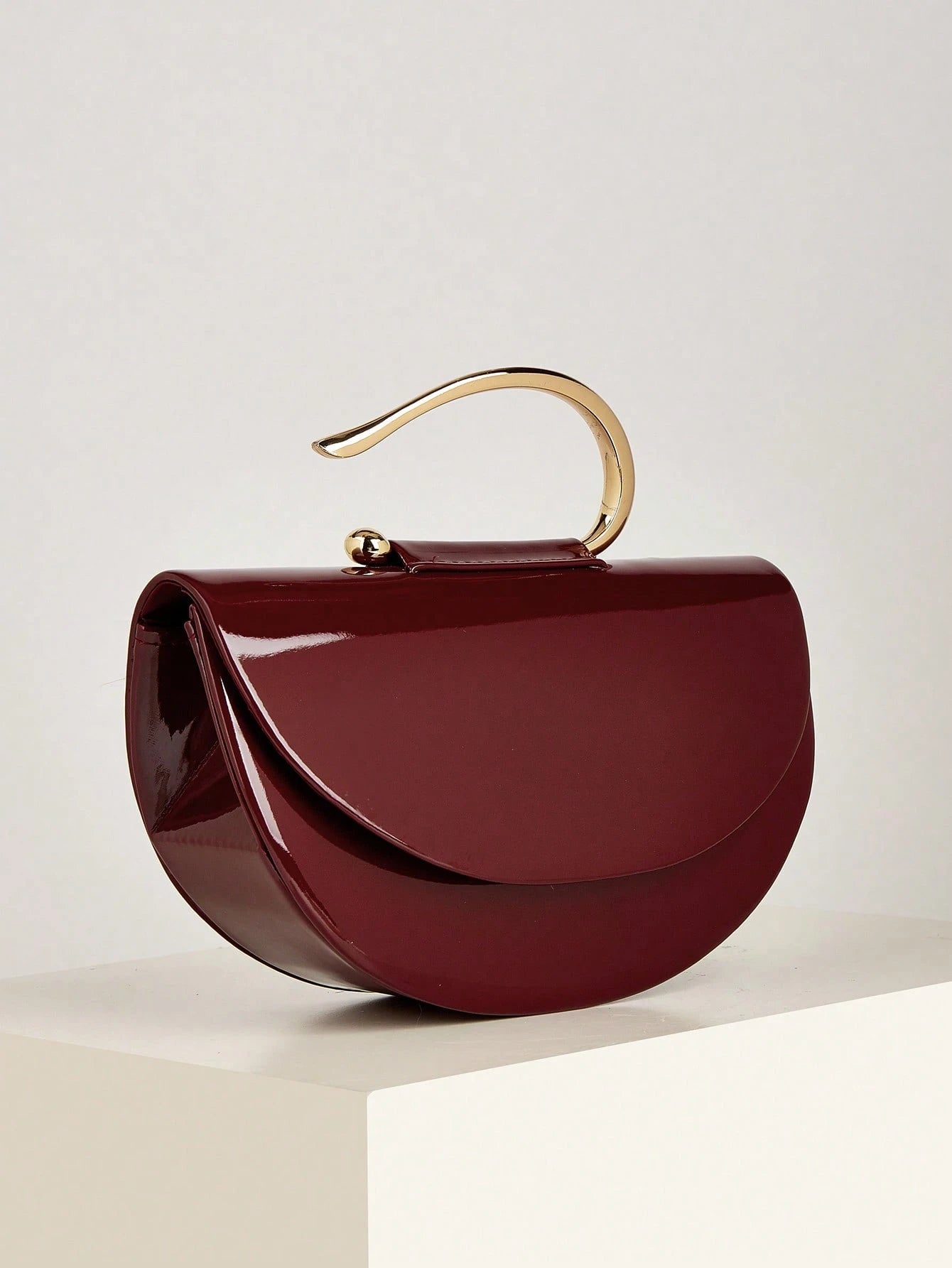 Patent Leather Women's Handbag, Chain Clutch, Party Evening Bag For Weddings, Balls And Banquets, Versatile Handbag For Formal Occasions