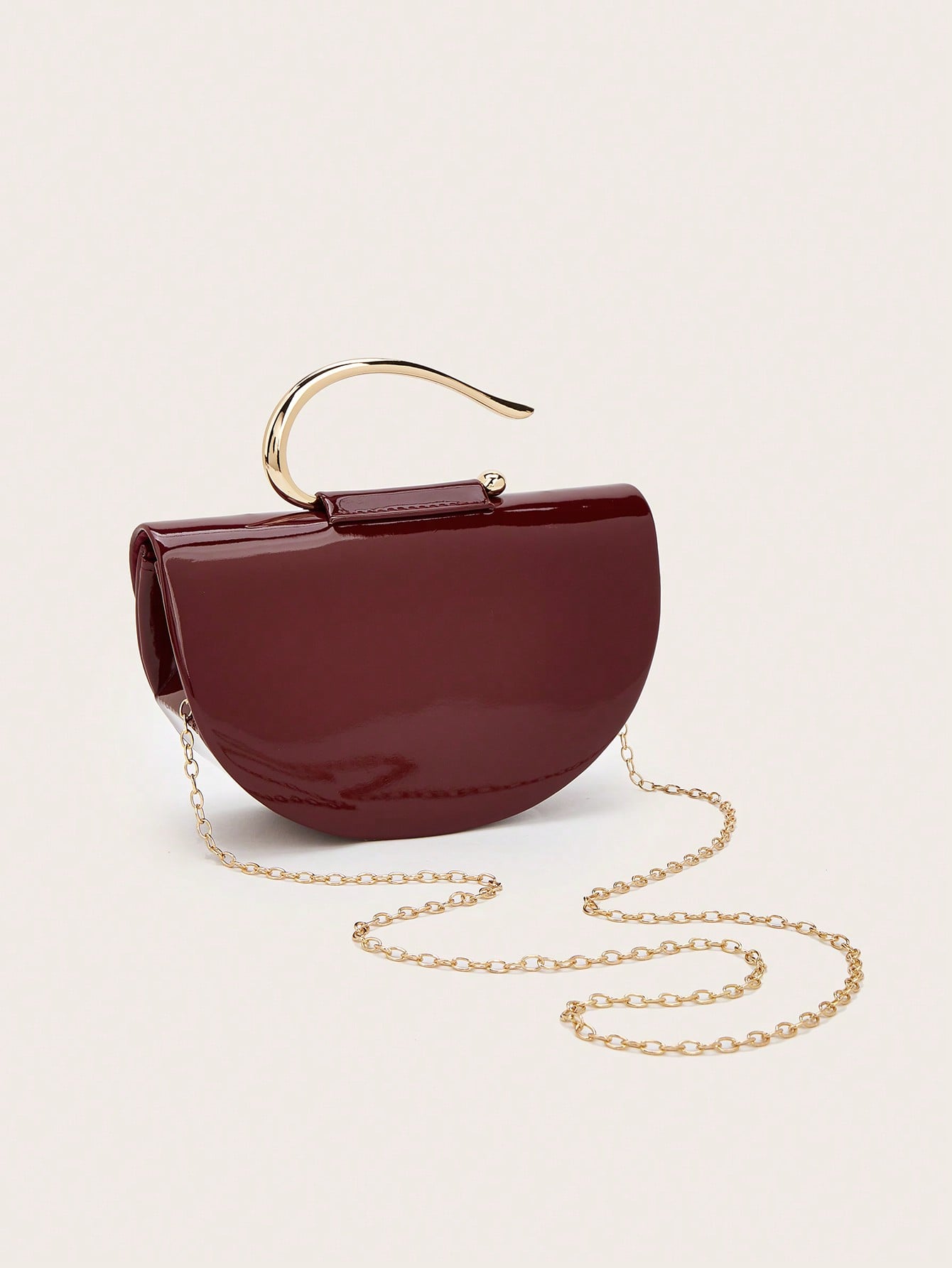 Patent Leather Women's Handbag, Chain Clutch, Party Evening Bag For Weddings, Balls And Banquets, Versatile Handbag For Formal Occasions