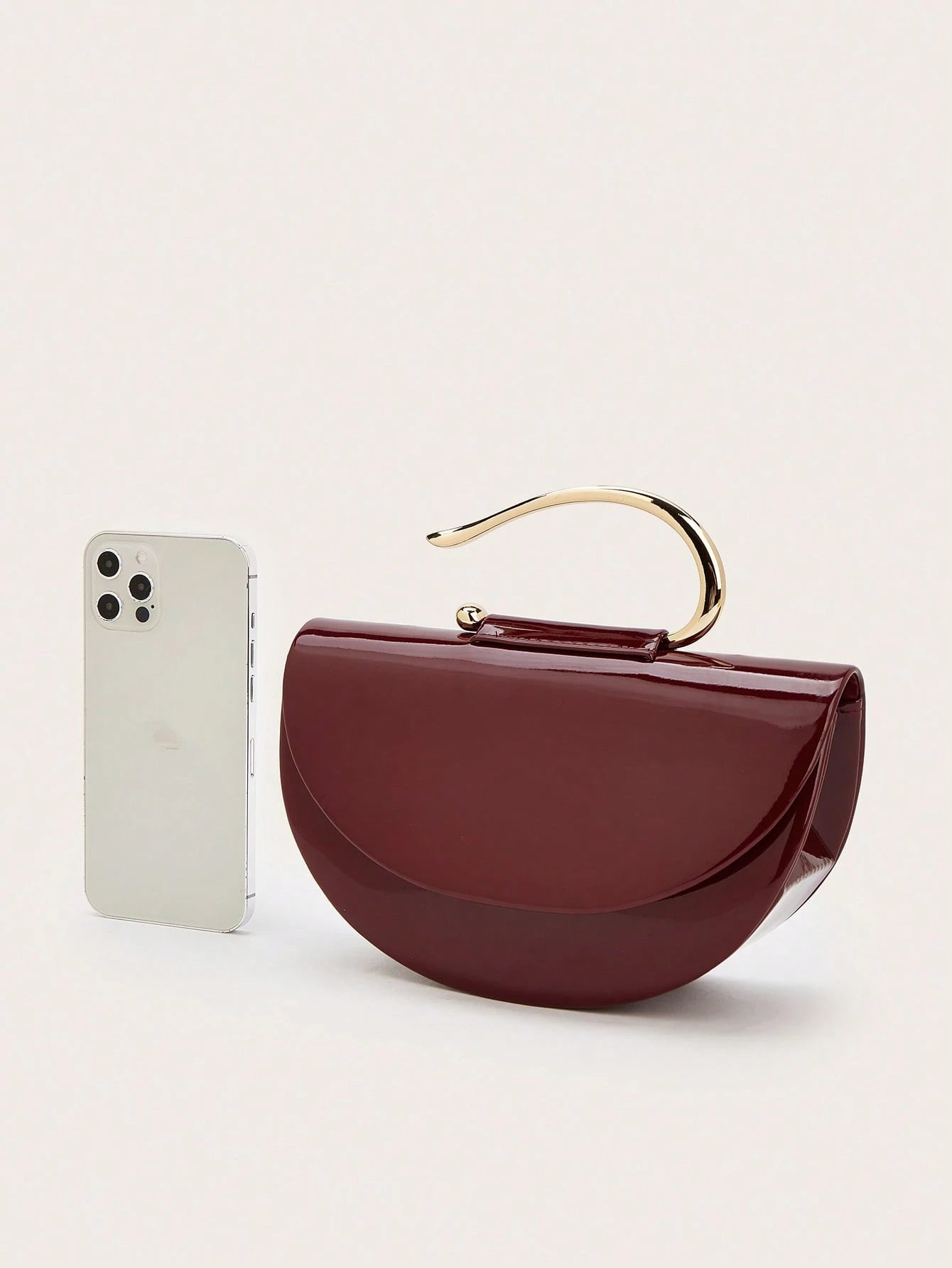 Patent Leather Women's Handbag, Chain Clutch, Party Evening Bag For Weddings, Balls And Banquets, Versatile Handbag For Formal Occasions