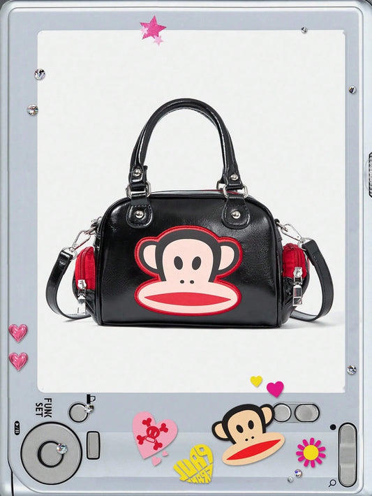Paul Frank X ROMWE Women Cartoon Graphic Fashion Commuting Top Handle Bag