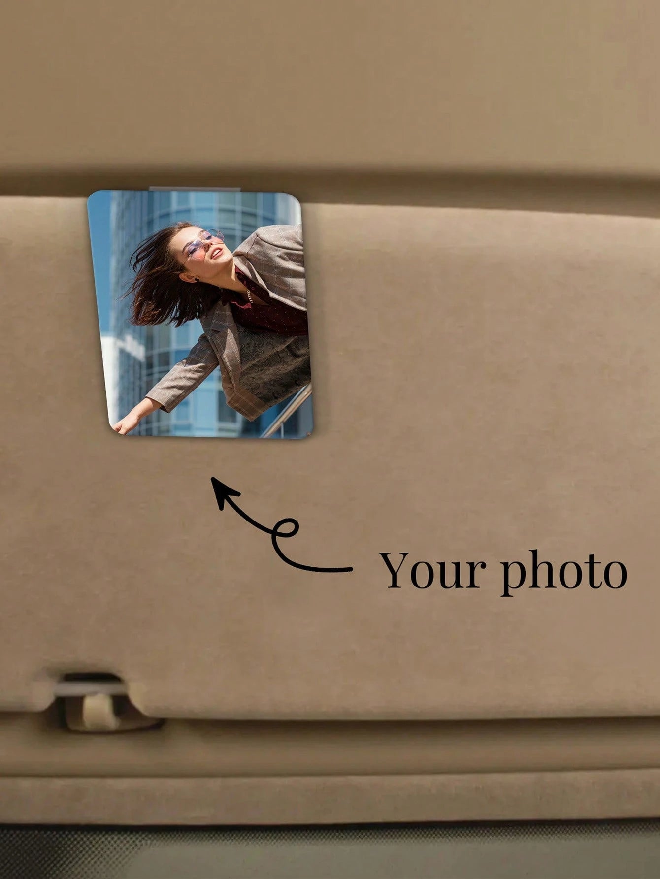 Personalized Acrylic Car Sun Visor Clip, Customized Photo And Text Car Sun Visor Clip, Customized Car Decoration, Customized Car Makeup Mirror Decoration, Personalized Car Photo, DIY Customized Birthd