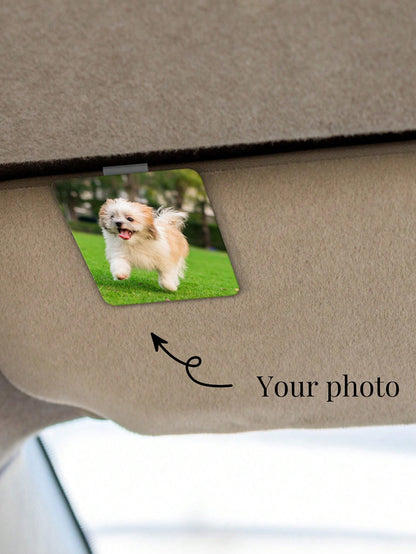 Personalized Acrylic Car Sun Visor Clip, Customized Photo And Text Car Sun Visor Clip, Customized Car Decoration, Customized Car Makeup Mirror Decoration, Personalized Car Photo, DIY Customized Birthd