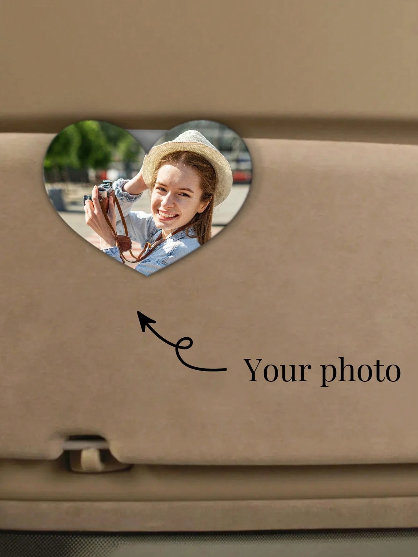 Personalized Acrylic Car Sun Visor Clip, Customized Photo And Text Car Sun Visor Clip, Customized Car Decoration, Customized Car Makeup Mirror Decoration, Personalized Car Photo, DIY Customized Birthd