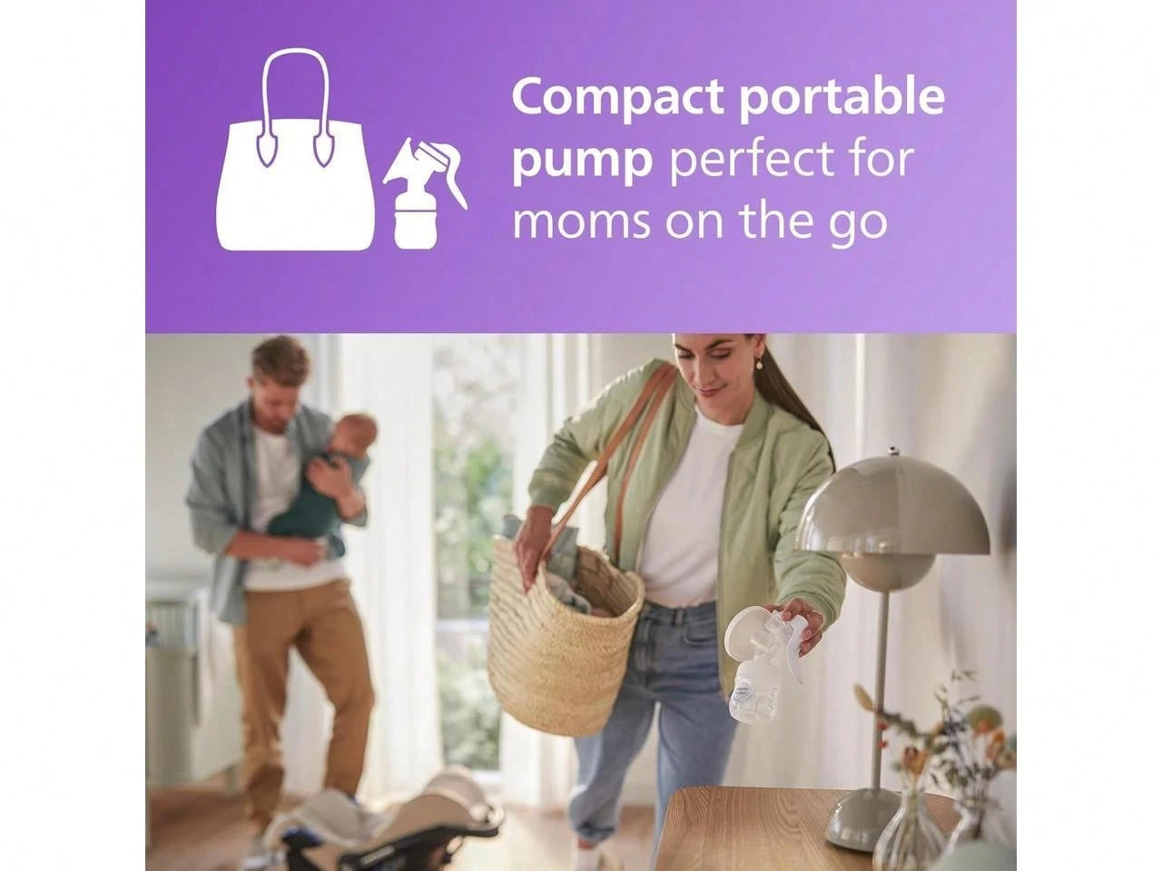 Philips Avent Manual Breast Pump- Easy Pumping With Natural Motion Technology- Transparent, SCF430/03