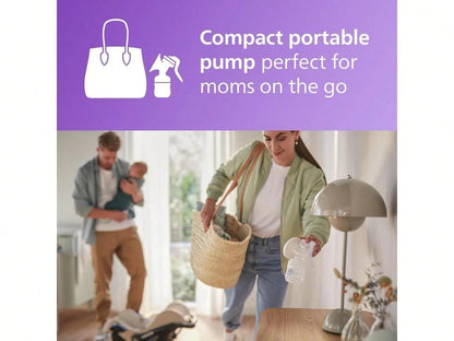 Philips Avent Manual Breast Pump- Easy Pumping With Natural Motion Technology- Transparent, SCF430/03