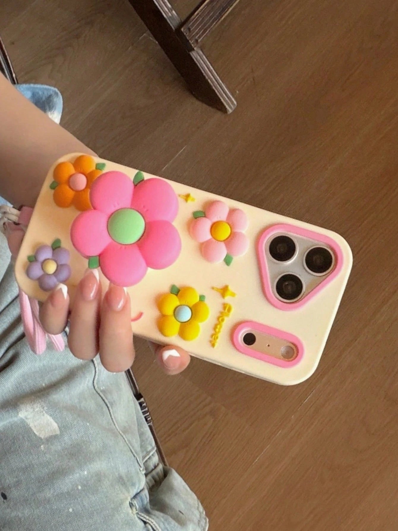 Pink Flower Expandable Phone Holder Compatible With Iphone 17 Pro Max, 17 New, 15 Creative, 14 Niche, 13 Female, 17 Pro, Silicone Shockproof Protective Case Compatible With Iphone 16 Pro Max