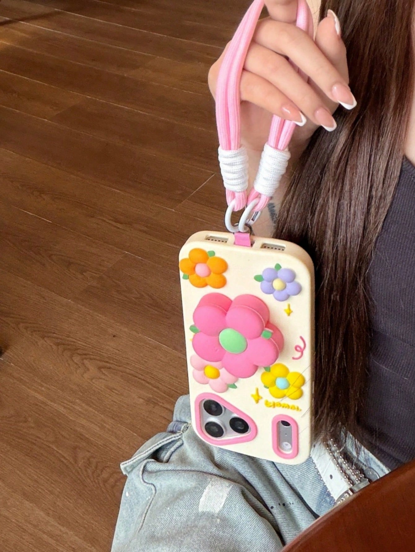 Pink Flower Expandable Phone Holder Compatible With Iphone 17 Pro Max, 17 New, 15 Creative, 14 Niche, 13 Female, 17 Pro, Silicone Shockproof Protective Case Compatible With Iphone 16 Pro Max