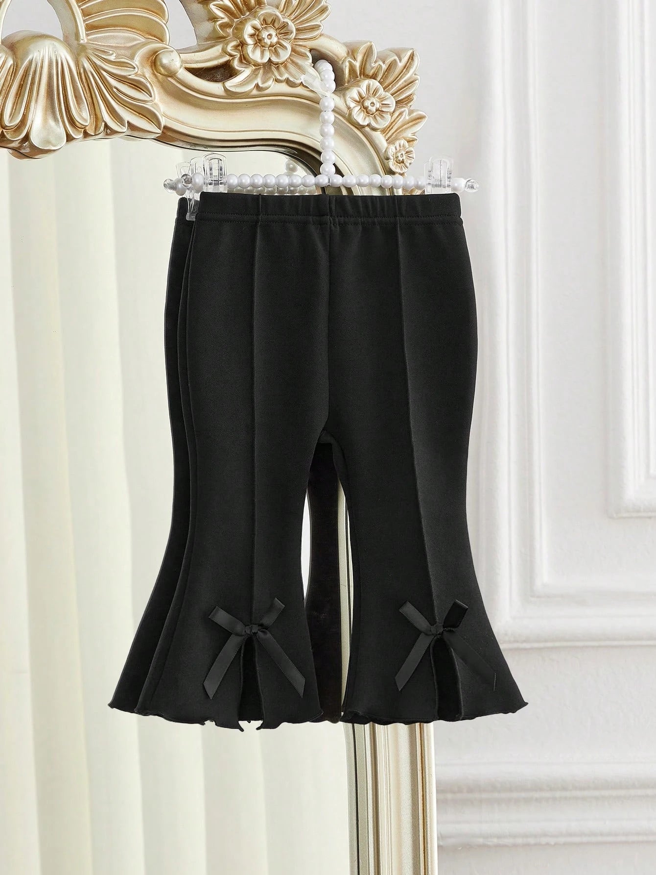 Playful Pals 3pcs/Set Solid Color Long Pants For Baby Girls, Simple & Fashionable, Suitable For Outings, Spring/Autumn, Comfortable &