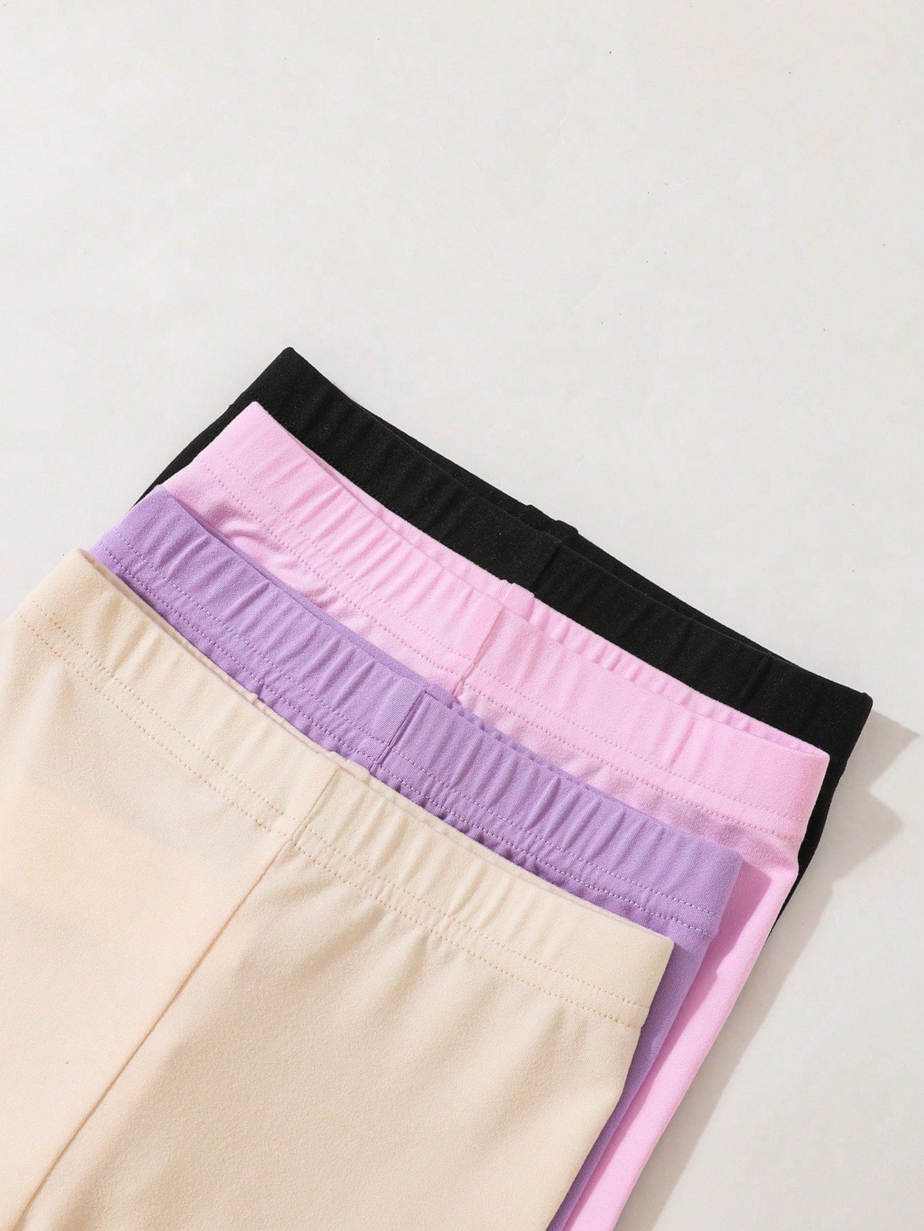 Playful Pals 5pcs/Set Baby Girl Solid Color Elastic Waist Lightweight Shorts,Pink And Black,Summer,Casual,School Daily Wear For 6 Months-3 Years Old