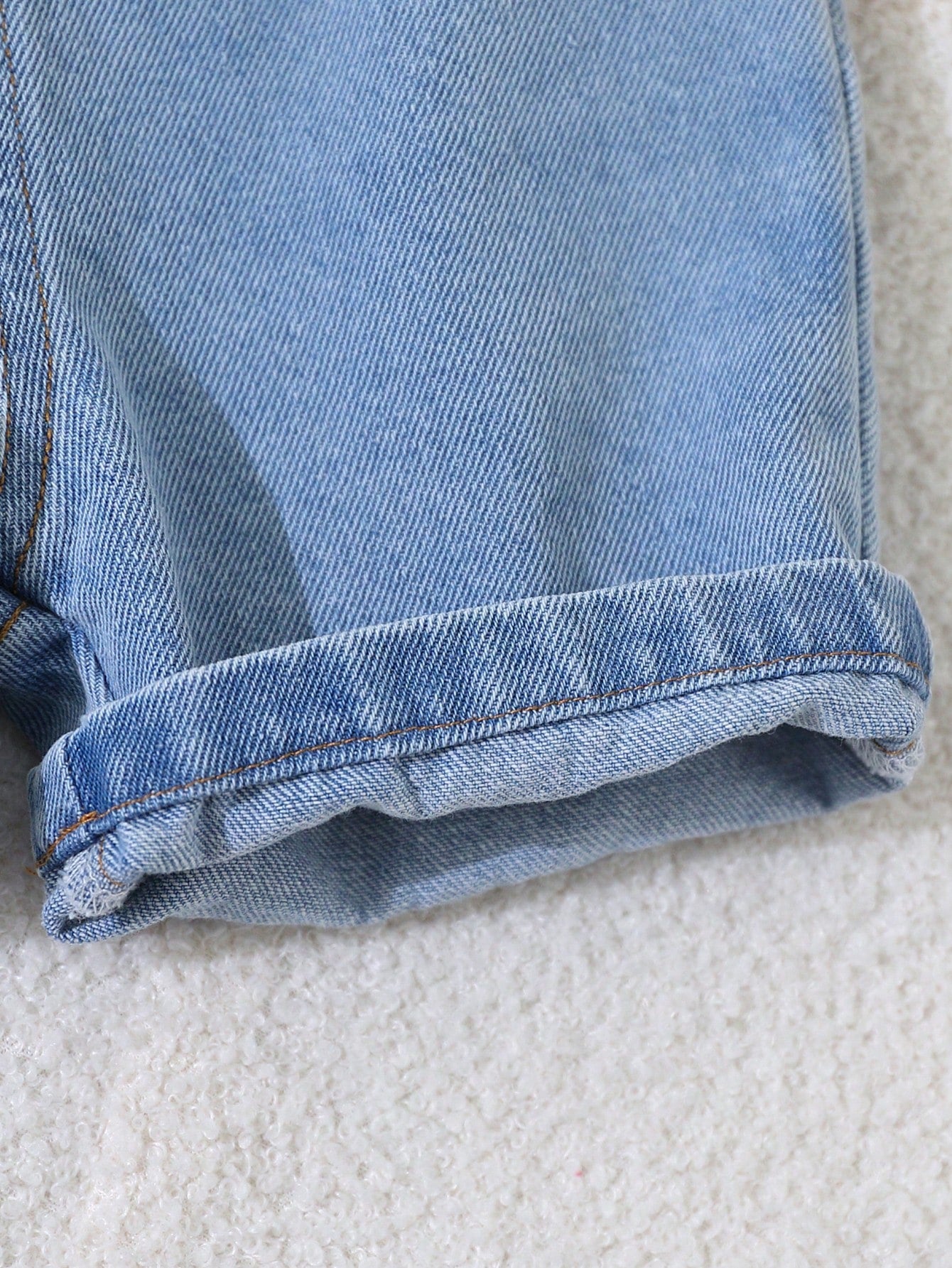 Playful Pals Baby Boys' Summer Cute Bear & Excavator Denim Bib Shorts With Blue White Stripe T-Shirt Set Loose Casual Family Matching Outfit For School Activities