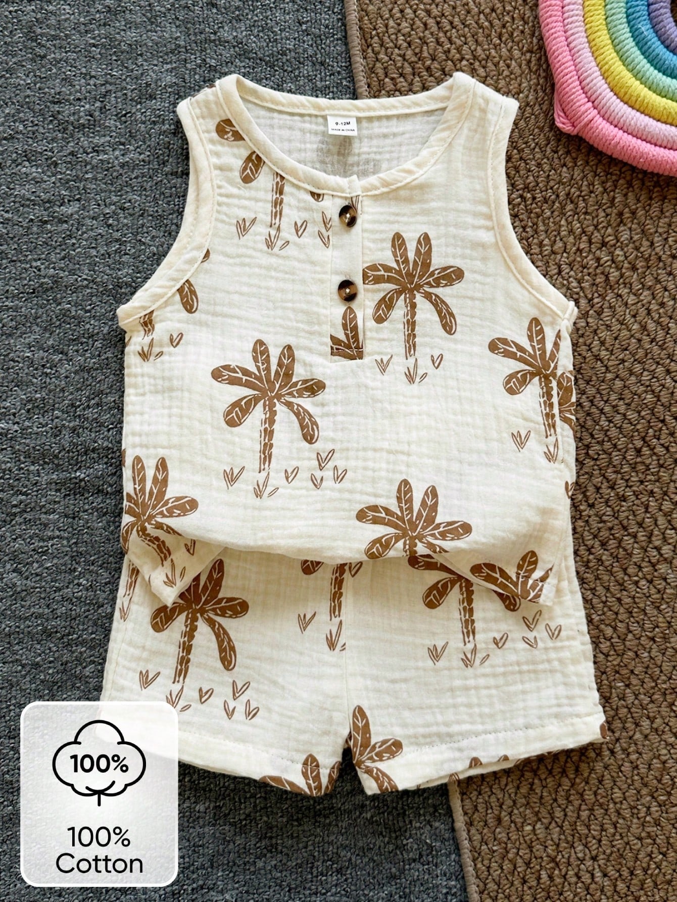 Playful Pals Baby Boys Summer White & Green Vibrant Playful Crocodile Print Sleeveless Tank Top & Shorts Set, Loose Comfortable Fit, Suitable For Daily Outings, School Activities, Family Gatheri