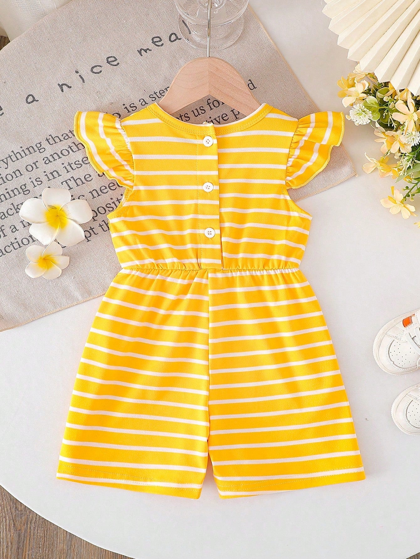 Playful Pals Baby Girls' Casual Striped Romper, Spring/Summer