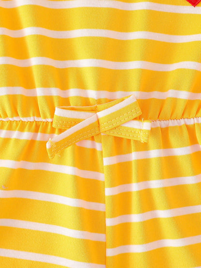 Playful Pals Baby Girls' Casual Striped Romper, Spring/Summer