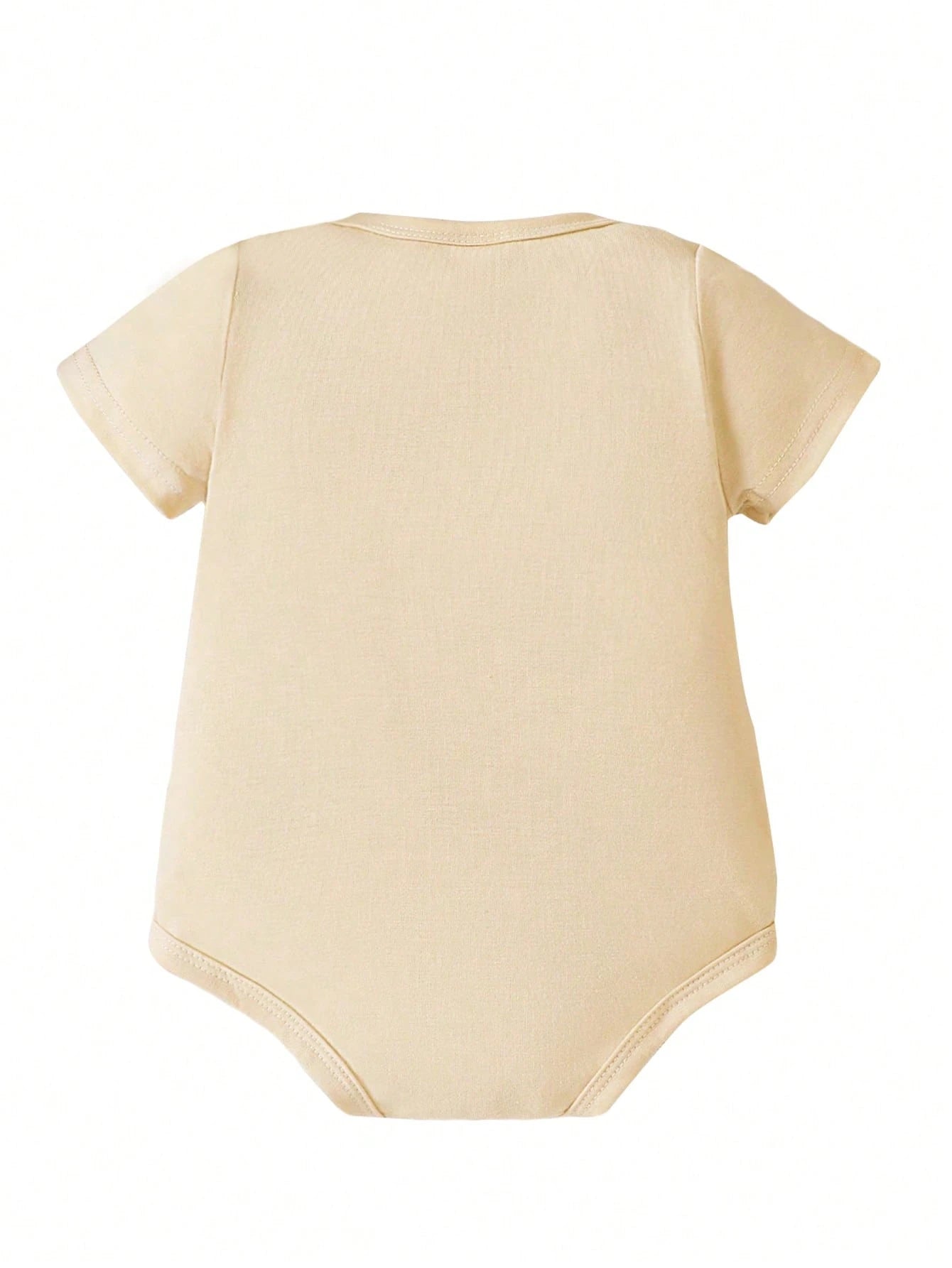 Playful Pals Newborn Baby Girl Casual Letter Printed Short Sleeve Bodysuit, Summer Daily Comfortable Outfit