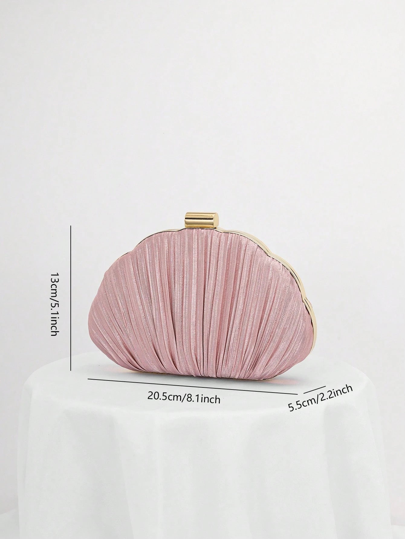 Pleated Satin Design Box-Shaped Evening Clutch, Banquet Bag Chain Strap Bag, Wedding Purse,Wedding, Pink, Party Bags, Wedding Items,Bride