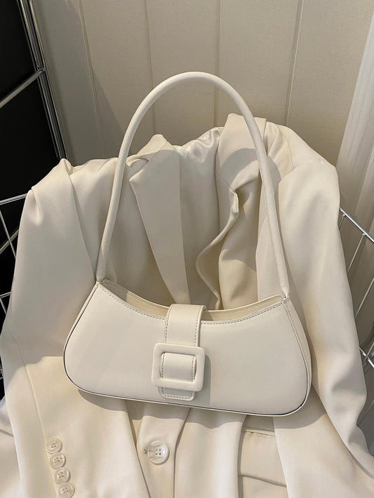 Popular Leather Belt Buckle Handbag, New Summer Fashion Shoulder Bag, Minimalist Underarm Bag