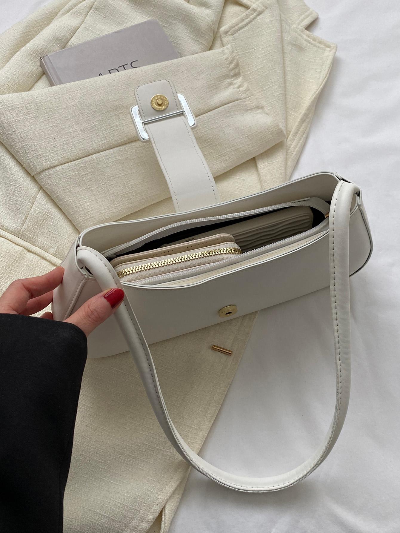 Popular Leather Belt Buckle Handbag, New Summer Fashion Shoulder Bag, Minimalist Underarm Bag