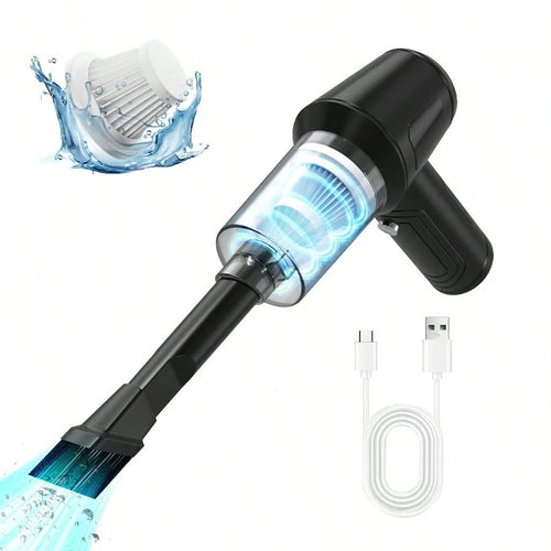 Portable Car Vacuum Cleaner, Powerful Suction, Long Battery Life, High-Powered For Cleaning Crevice Areas, Portable USB Rechargeable Vacuum Cleaner, Can Also Be Used To Clean Pet Hair, A Great Travel