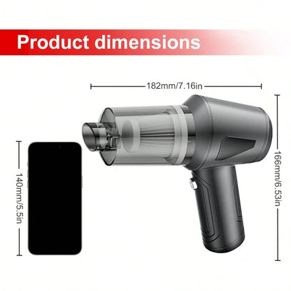 Portable Car Vacuum Cleaner, Powerful Suction, Long Battery Life, High-Powered For Cleaning Crevice Areas, Portable USB Rechargeable Vacuum Cleaner, Can Also Be Used To Clean Pet Hair, A Great Travel