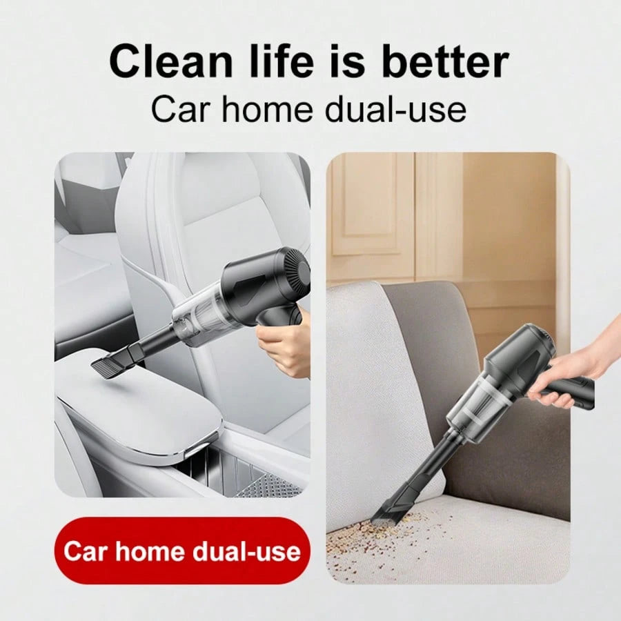Portable Car Vacuum Cleaner, Powerful Suction, Long Battery Life, High-Powered For Cleaning Crevice Areas, Portable USB Rechargeable Vacuum Cleaner, Can Also Be Used To Clean Pet Hair, A Great Travel