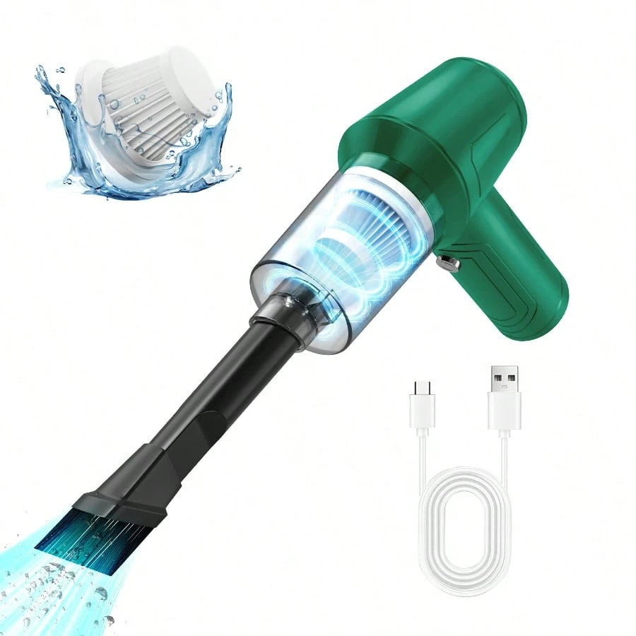 Portable Car Vacuum Cleaner, Powerful Suction, Long Battery Life, High-Powered For Cleaning Crevice Areas, Portable USB Rechargeable Vacuum Cleaner, Can Also Be Used To Clean Pet Hair, A Great Travel