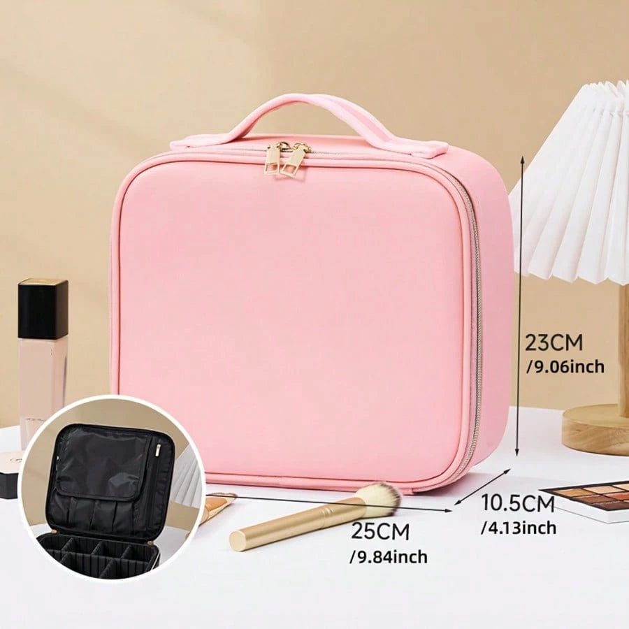 Portable LED Makeup Organizer Bag (1 Unit) With Lighted Mirror Featuring 3 Switchable Light Modes – An Ideal Gift For Friends And Family
