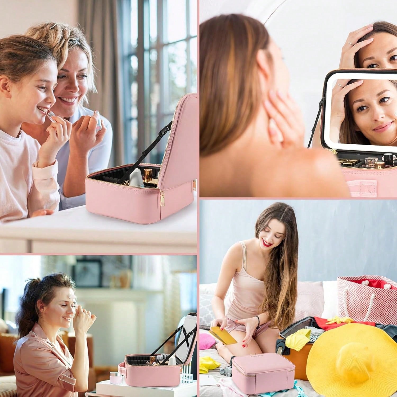 Portable LED Makeup Organizer Bag (1 Unit) With Lighted Mirror Featuring 3 Switchable Light Modes – An Ideal Gift For Friends And Family