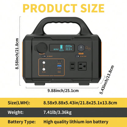 Portable Power Station, 300W Solar Generator, 293Wh Backup Lithium Battery, 120V/300W AC Outlet, Solar Powered Generator For RV Camping Outdoor Hiking Fishing Emergency