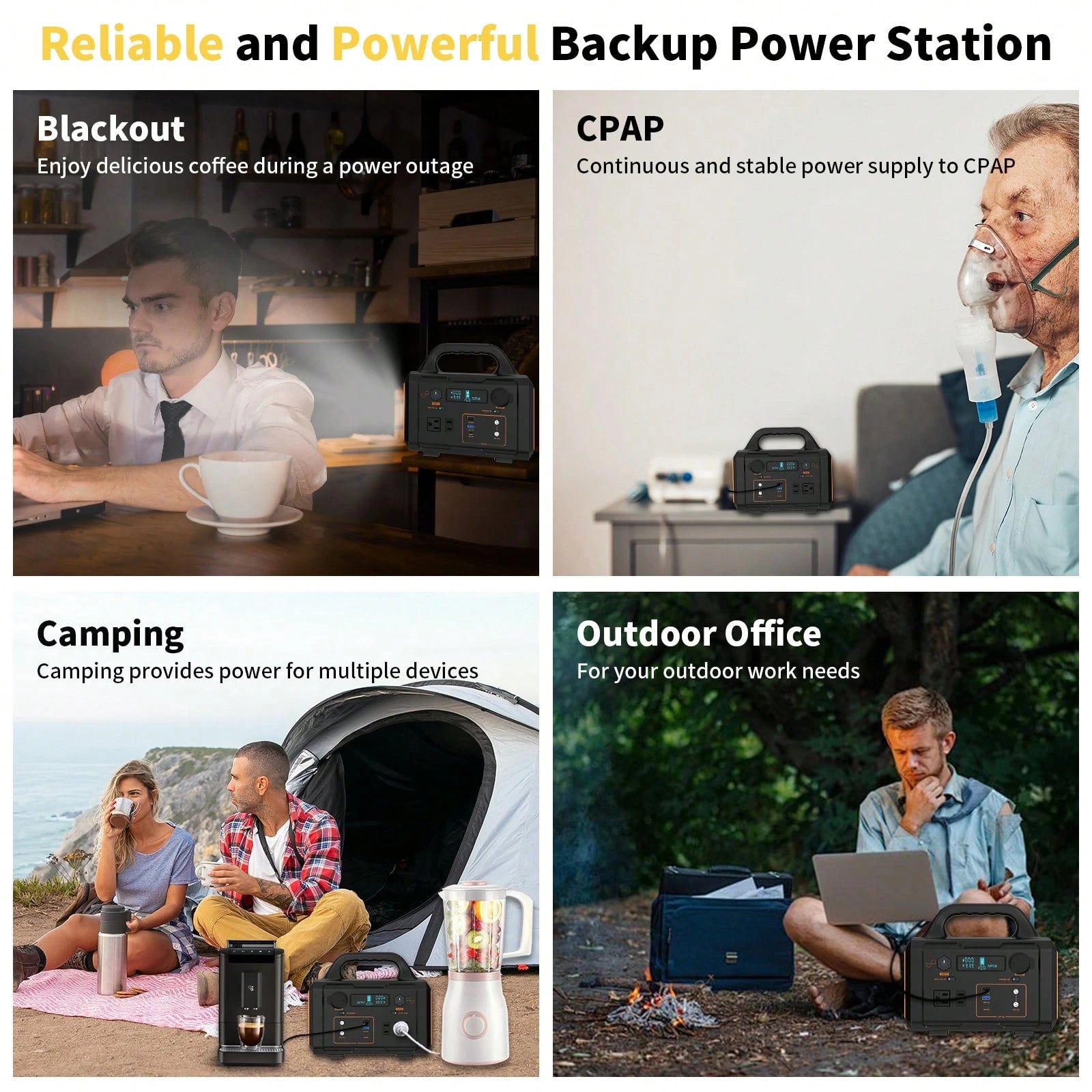 Portable Power Station, 300W Solar Generator, 293Wh Backup Lithium Battery, 120V/300W AC Outlet, Solar Powered Generator For RV Camping Outdoor Hiking Fishing Emergency