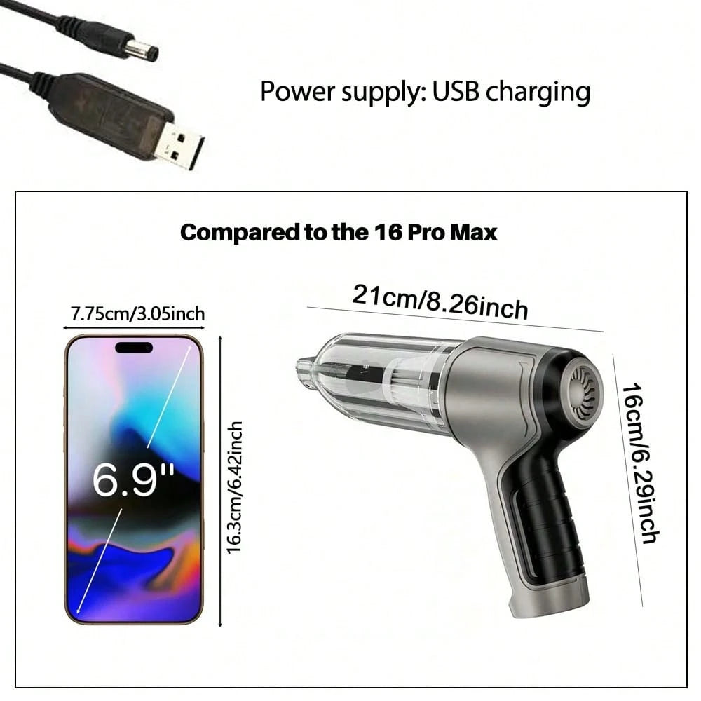 Portable Wireless Vacuum Cleaner, High Power Mini Vacuum, Compressed Air Blower And Pump Handheld Vacuum, With Brushless Motor, Suitable For Car, Home, Office, Camping, Computer Keyboard And Laptop Du