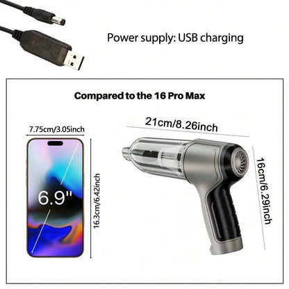 Portable Wireless Vacuum Cleaner, High Power Mini Vacuum, Compressed Air Blower And Pump Handheld Vacuum, With Brushless Motor, Suitable For Car, Home, Office, Camping, Computer Keyboard And Laptop Du