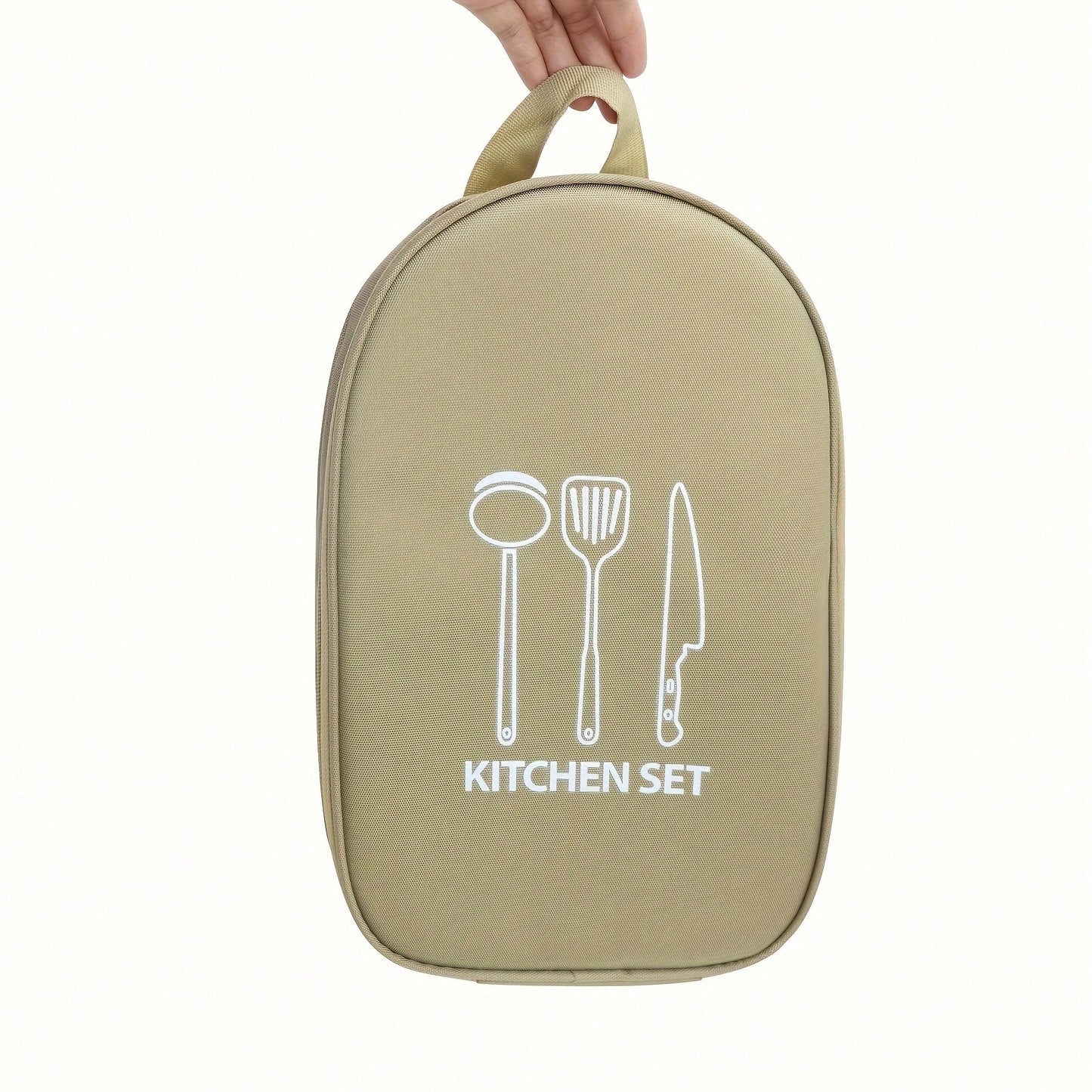 Practical Portable Nylon Cookware Storage Bag, Suitable For Camping, Barbecue And Travel- Easily Organize Outdoor Knives, Spoons And Other Kitchenware (Storage Bag Only- Kitchenware Not Included)