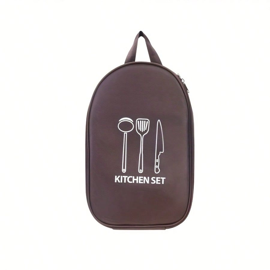 Practical Portable Nylon Cookware Storage Bag, Suitable For Camping, Barbecue And Travel- Easily Organize Outdoor Knives, Spoons And Other Kitchenware (Storage Bag Only- Kitchenware Not Included)
