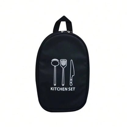 Practical Portable Nylon Cookware Storage Bag, Suitable For Camping, Barbecue And Travel- Easily Organize Outdoor Knives, Spoons And Other Kitchenware (Storage Bag Only- Kitchenware Not Included)