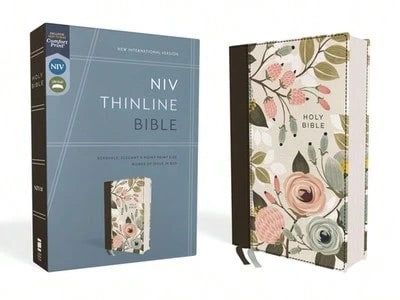 Pre-Owned Niv, Thinline Bible, Cloth Over Board, Floral, Red Letter Edition, Comfort Print (Hardcover) By Zondervan