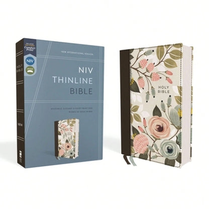 Pre-Owned Niv, Thinline Bible, Cloth Over Board, Floral, Red Letter Edition, Comfort Print (Hardcover) By Zondervan