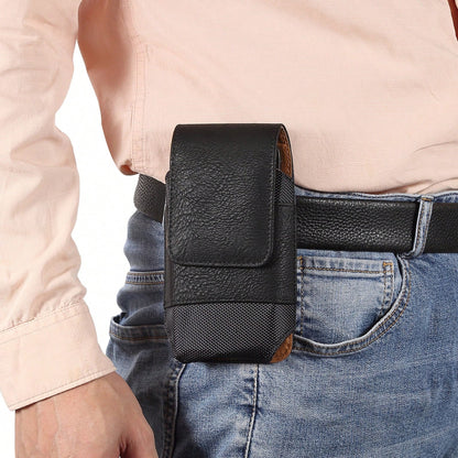 Premium Cowhide Texture PU Leather Waist Bag, Fits Phones 6.5"/6.7"/6.9"/7.2" With Belt Clip