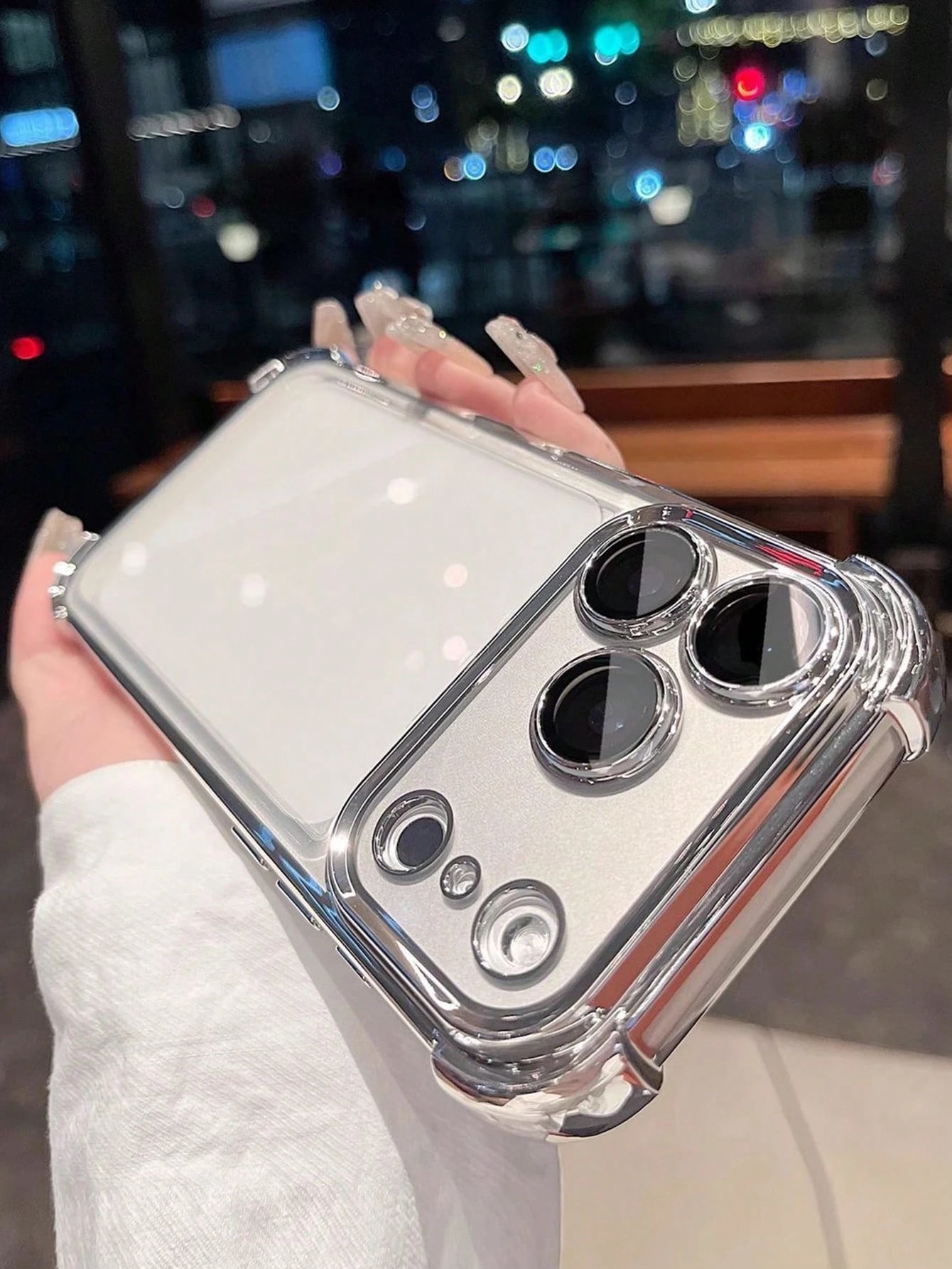 Premium Luxury Electroplated Silver Transparent Phone Case, Compatible With IPhone 17 Pro Max/17 Pro/17 Air/17/16 Pro Max/16/16 Pro/16 Plus/15/15 Pro Max/15 Pro/15 Plus/11/12/13/14 Pro Max/XS/XR/11 Pr