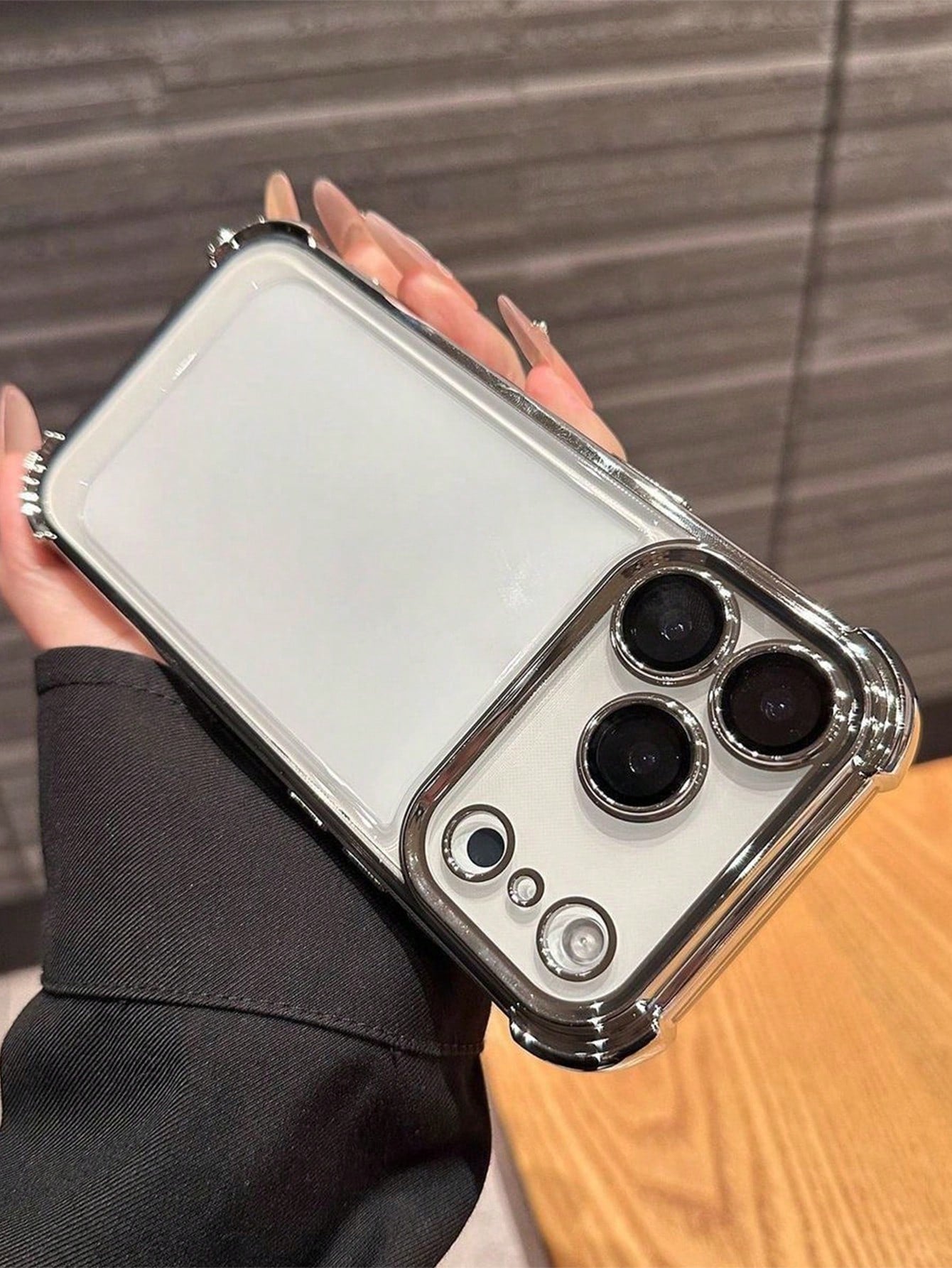 Premium Luxury Electroplated Silver Transparent Phone Case, Compatible With IPhone 17 Pro Max/17 Pro/17 Air/17/16 Pro Max/16/16 Pro/16 Plus/15/15 Pro Max/15 Pro/15 Plus/11/12/13/14 Pro Max/XS/XR/11 Pr