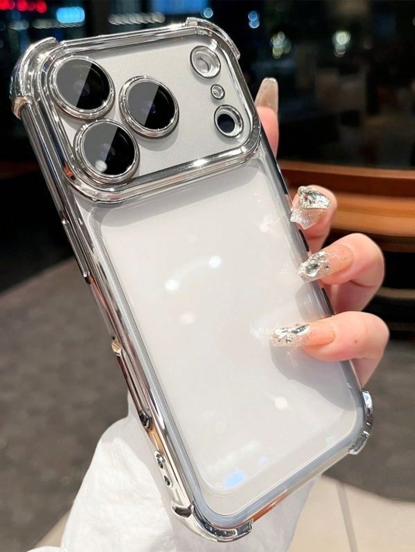 Premium Luxury Electroplated Silver Transparent Phone Case, Compatible With IPhone 17 Pro Max/17 Pro/17 Air/17/16 Pro Max/16/16 Pro/16 Plus/15/15 Pro Max/15 Pro/15 Plus/11/12/13/14 Pro Max/XS/XR/11 Pr