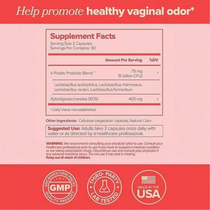 Premium URR Vaginal Probiotic Capsules, PH & Flora Balance Support, 60 Vegan Capsules, Women's Intimate Wellness Supplement