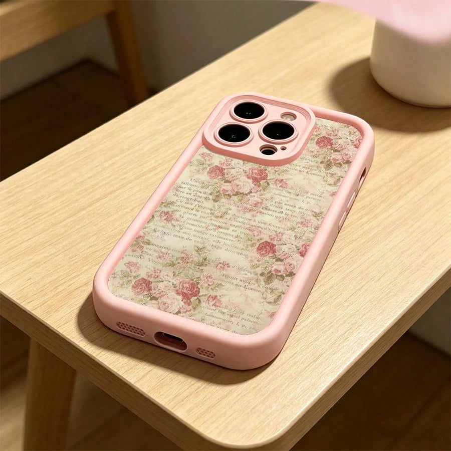 Pretty Pink Floral Text Background Black Phone Case For IPhone X/XS/11/12/13/14/15/16 Pro- Sleek & Durable Cover For Cool Guys & Girls, Anti-Scratch With Full Camera Protection- Perfect Unisex Gift
