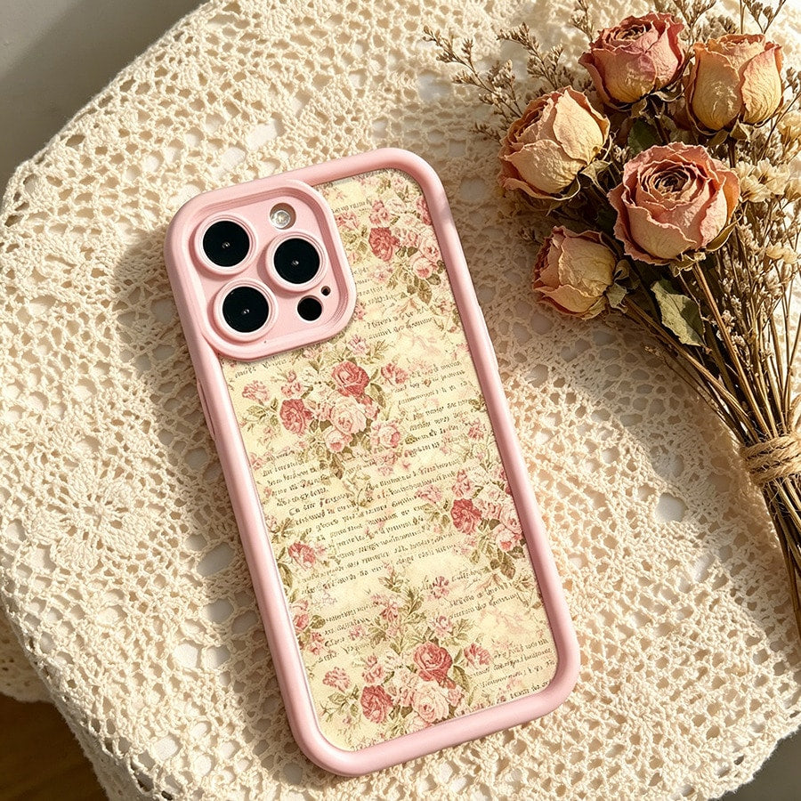 Pretty Pink Floral Text Background Black Phone Case For IPhone X/XS/11/12/13/14/15/16 Pro- Sleek & Durable Cover For Cool Guys & Girls, Anti-Scratch With Full Camera Protection- Perfect Unisex Gift