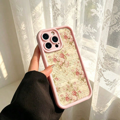 Pretty Pink Floral Text Background Black Phone Case For IPhone X/XS/11/12/13/14/15/16 Pro- Sleek & Durable Cover For Cool Guys & Girls, Anti-Scratch With Full Camera Protection- Perfect Unisex Gift