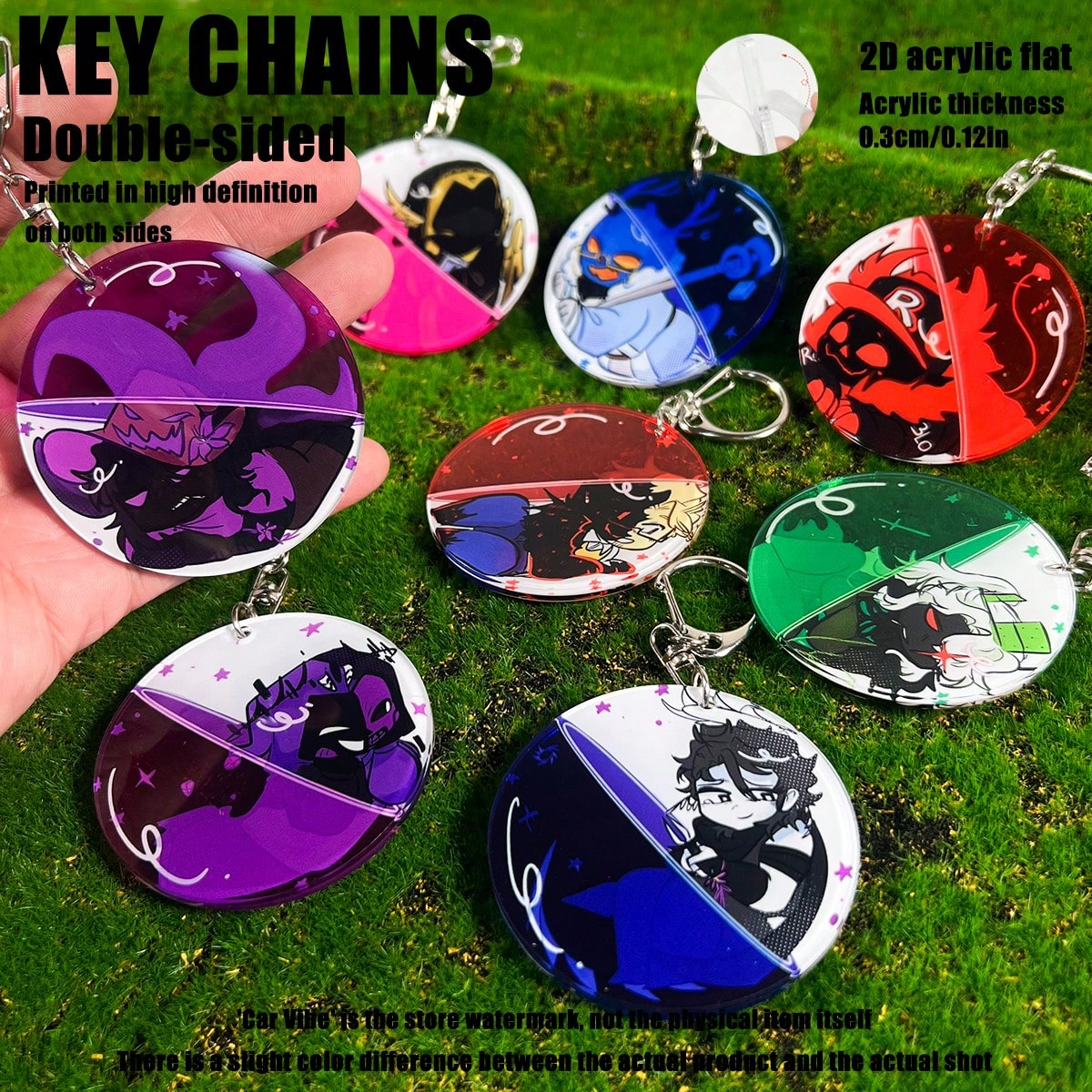 Project:FORSAKE Anime Game Merchandise Acrylic Keychain, Includes 1x1x1x1, GUEST 666, NOLI, AZURE, TWO TIME, TAPH, John Doe, DUSEKKAR, Suitable For Bags And Keys, Perfect Gift For Fans, Bag/Backpack S
