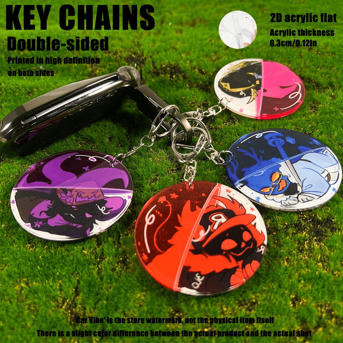 Project:FORSAKE Anime Game Merchandise Acrylic Keychain, Includes 1x1x1x1, GUEST 666, NOLI, AZURE, TWO TIME, TAPH, John Doe, DUSEKKAR, Suitable For Bags And Keys, Perfect Gift For Fans, Bag/Backpack S