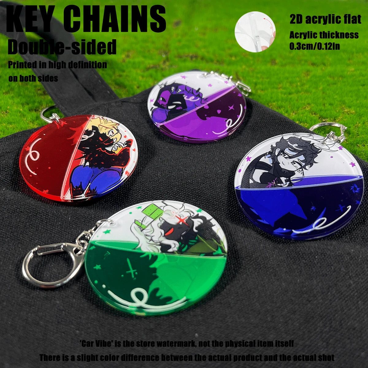 Project:FORSAKE Anime Game Merchandise Acrylic Keychain, Includes 1x1x1x1, GUEST 666, NOLI, AZURE, TWO TIME, TAPH, John Doe, DUSEKKAR, Suitable For Bags And Keys, Perfect Gift For Fans, Bag/Backpack S