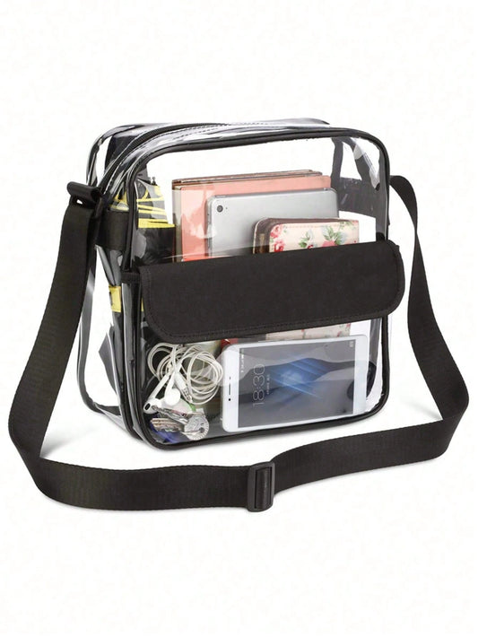 PVC Clear Bag Cross Ssww-Through Body Bag Waterproof See Through Zippered Tote Bag For Travel Concert, Beach Bags, Summer Outfits, Jelly Bag